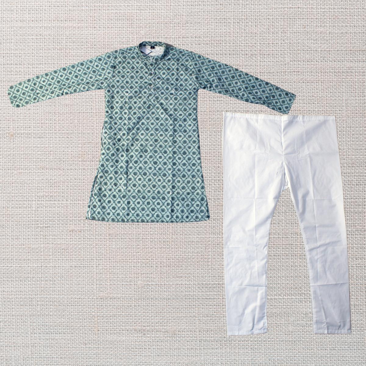 KAMDAR Jehan Kurta Set Kurta Kanak-kanak dengan Seluar Kurta Etnik Piyama untuk Kanak-kanak Lelaki, Pakaian Etnik India Mampu Milik Katun Kurta Budak Murah Fesyen Baju Deepavali