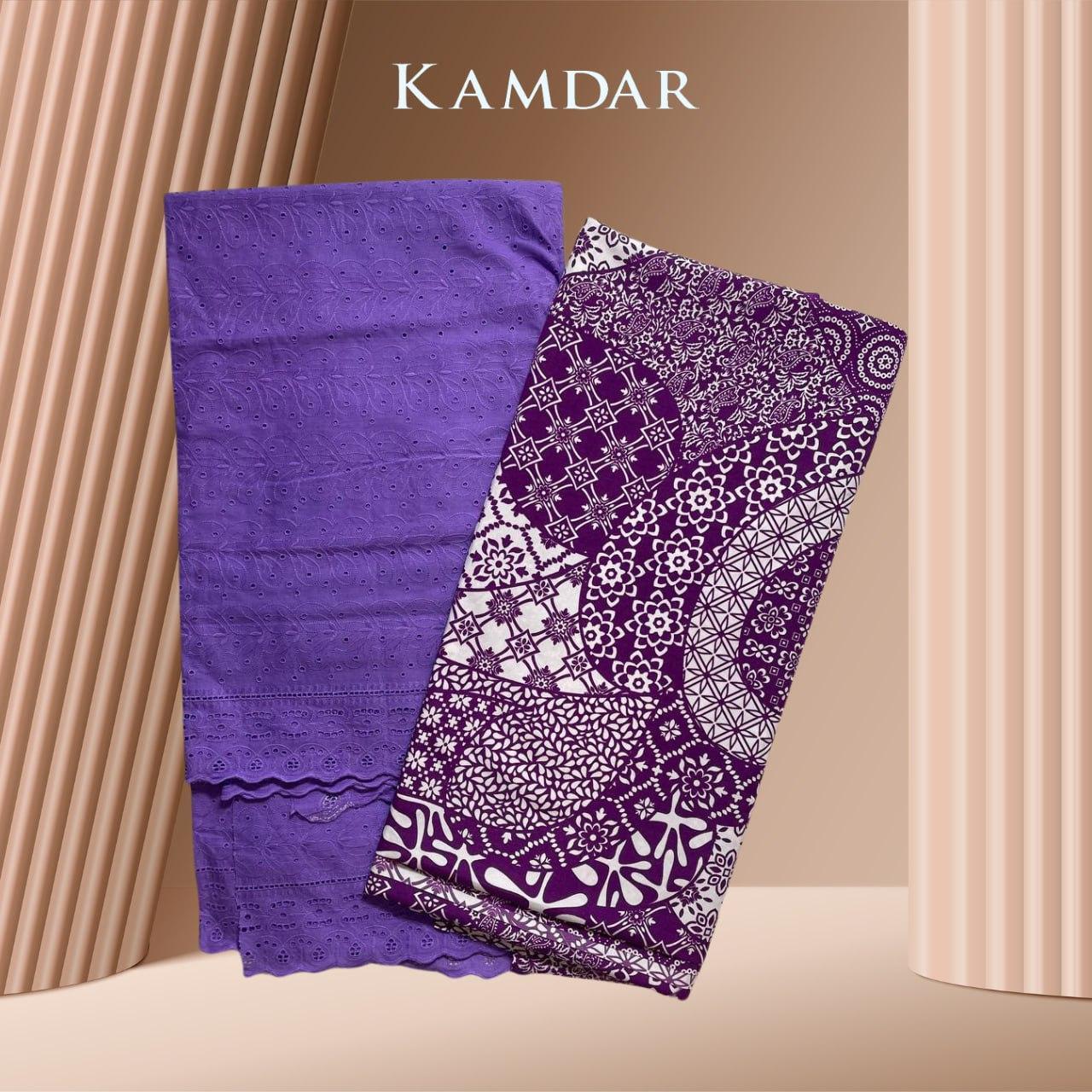 Pure Cotton Embroidery with Batik Polycotton Combo Set