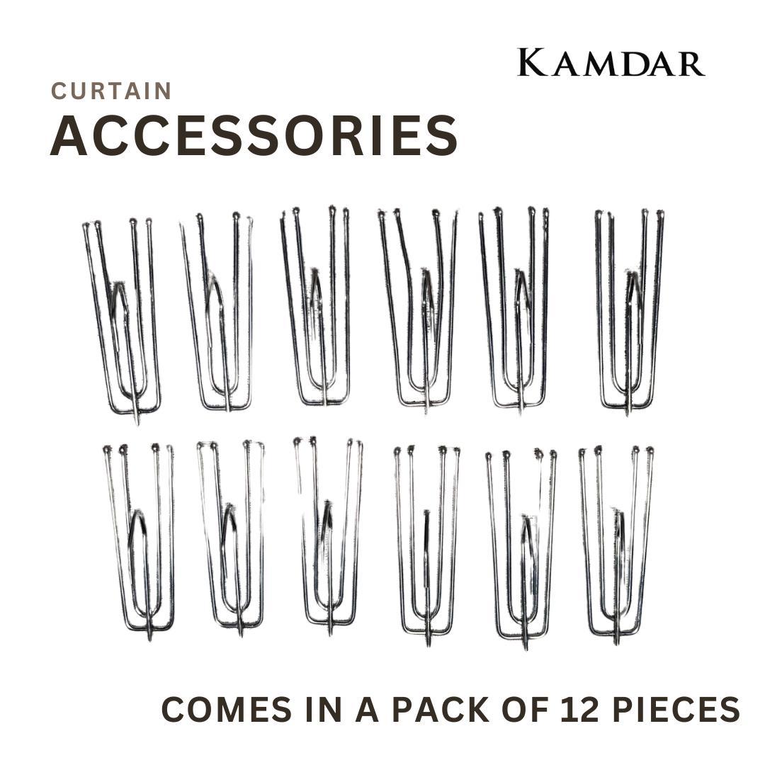 Assorted Stainless Steel Curtain Accessories and Hooks