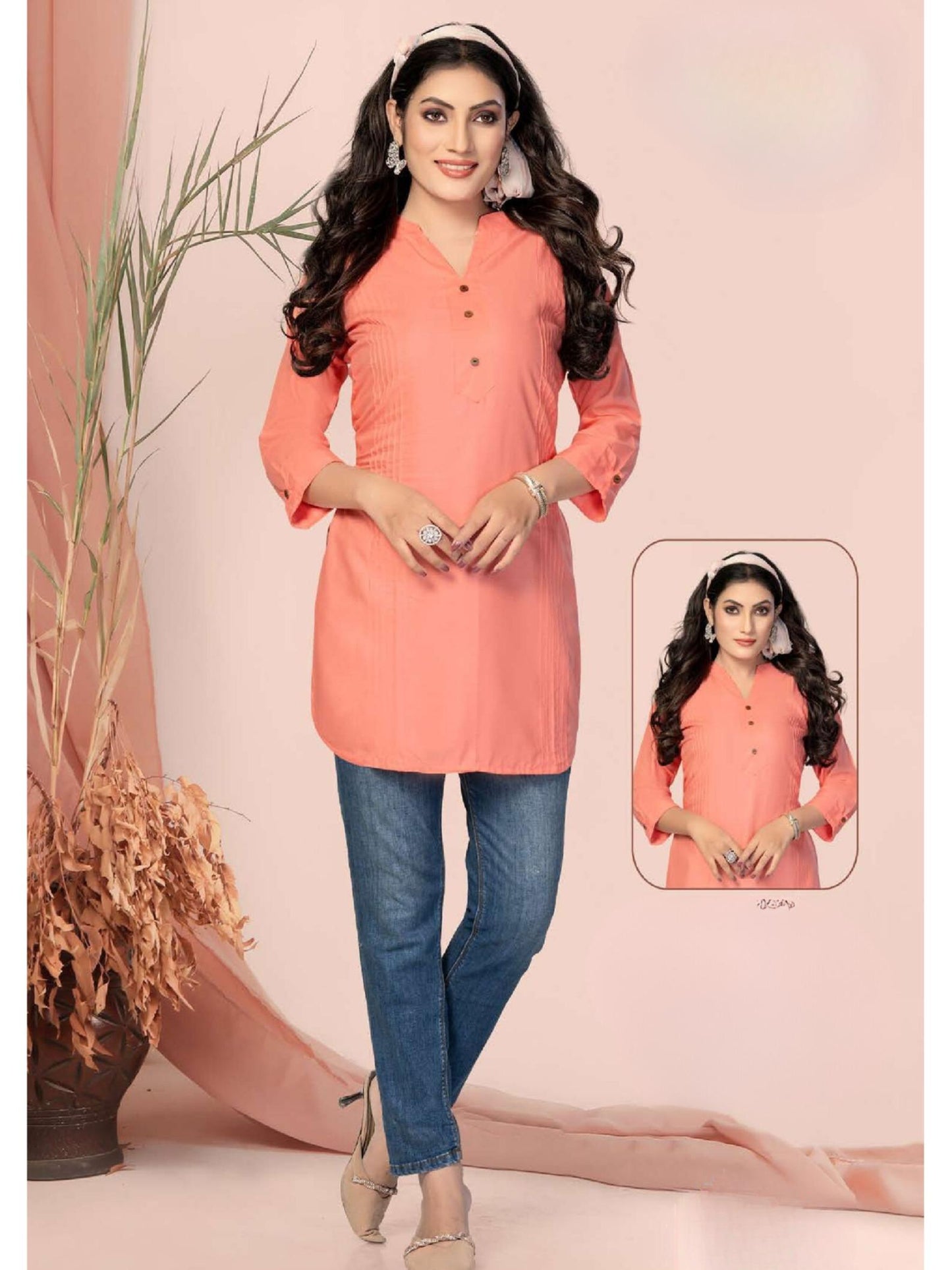 Krishana Heavy Rayon Print with Embroidery Kurti Top