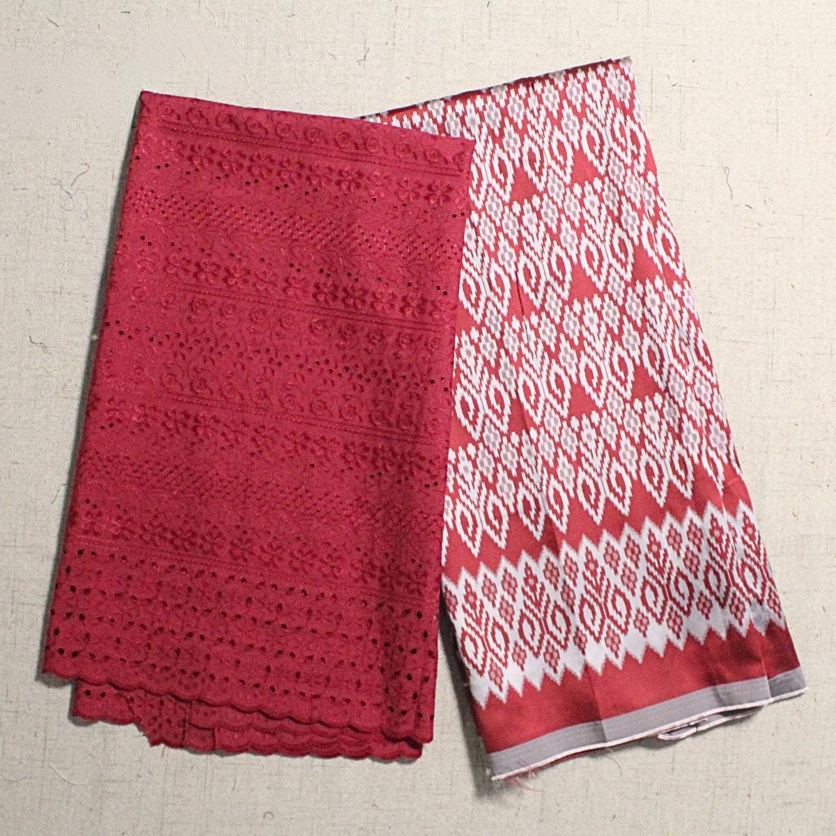 Ikkat Jacquard with Cotton Embroidery Combo Set