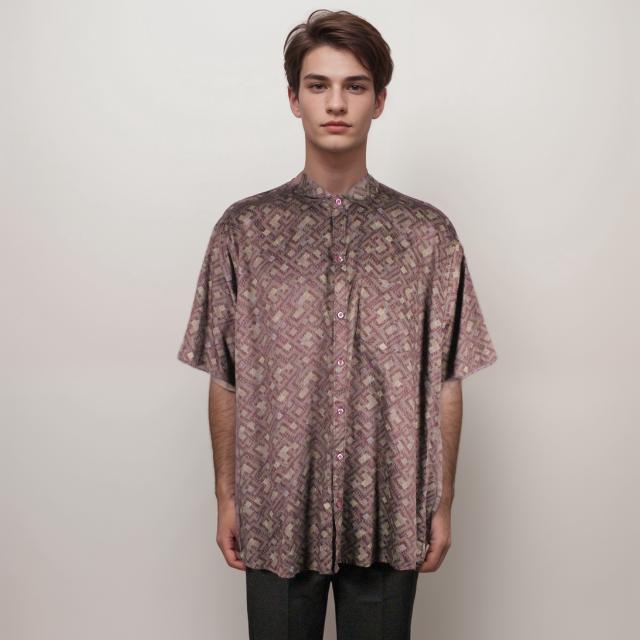 Men Short Sleeve Plain Shirt