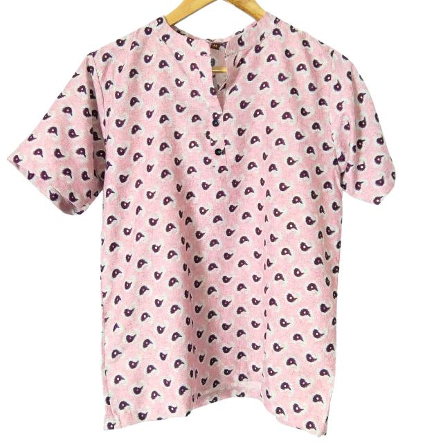 Kurti Bercetak KAMDAR/Atas Dengan Kolar Mandarin 3 Butang untuk Wanita (S-3XL) Plus Saiz Gaya Kasual Lengan Trendy & Selesa Kurti Murah