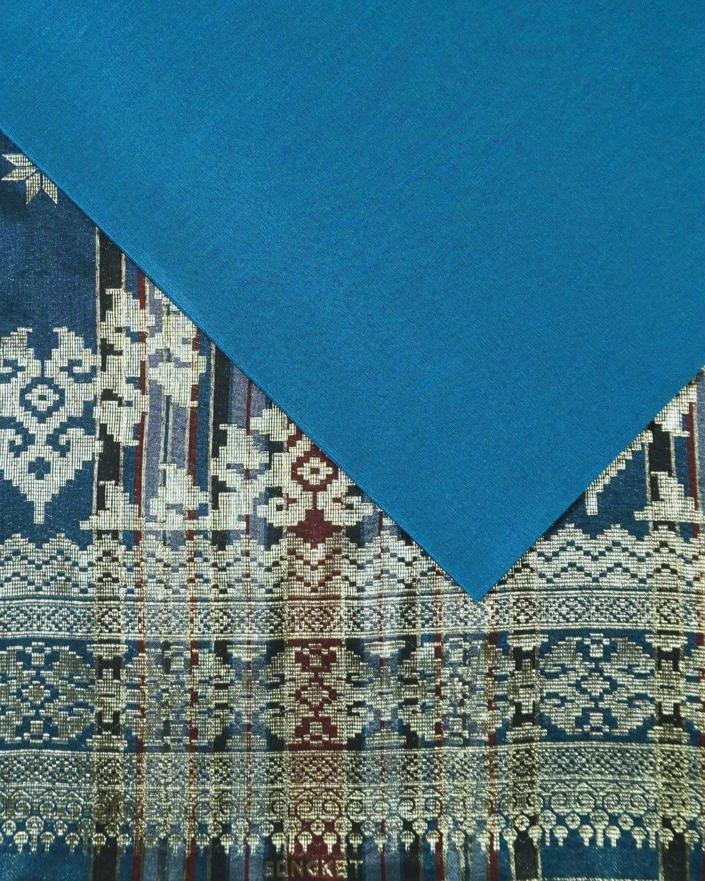 Metallic Gold Songket with Lucio Plain Dupion Combo Set