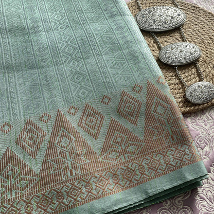 Kain Songket Metallic Geometric Bidang 44" Open Meter 