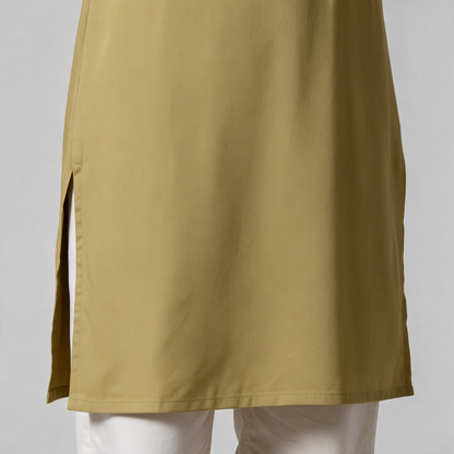 Women's Short Kurti with White Floral Embroidery - Hem