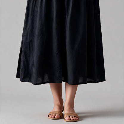 Women's Floral Embroidered Long Dress - Hem