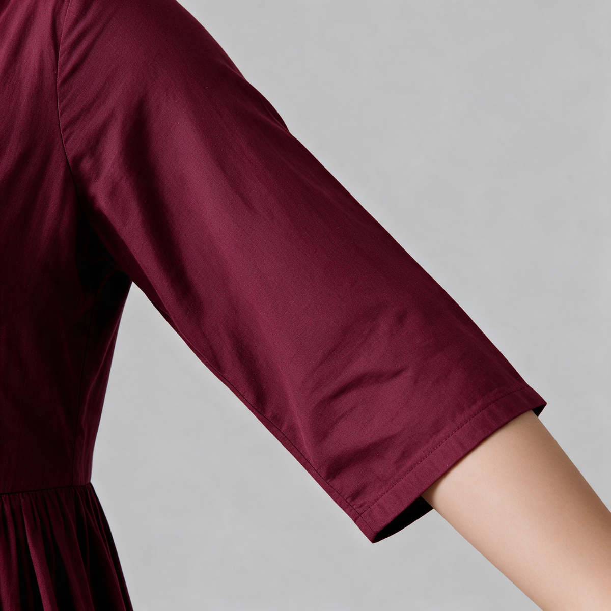 Women's Floral Embroidered Long Dress - Sleeve