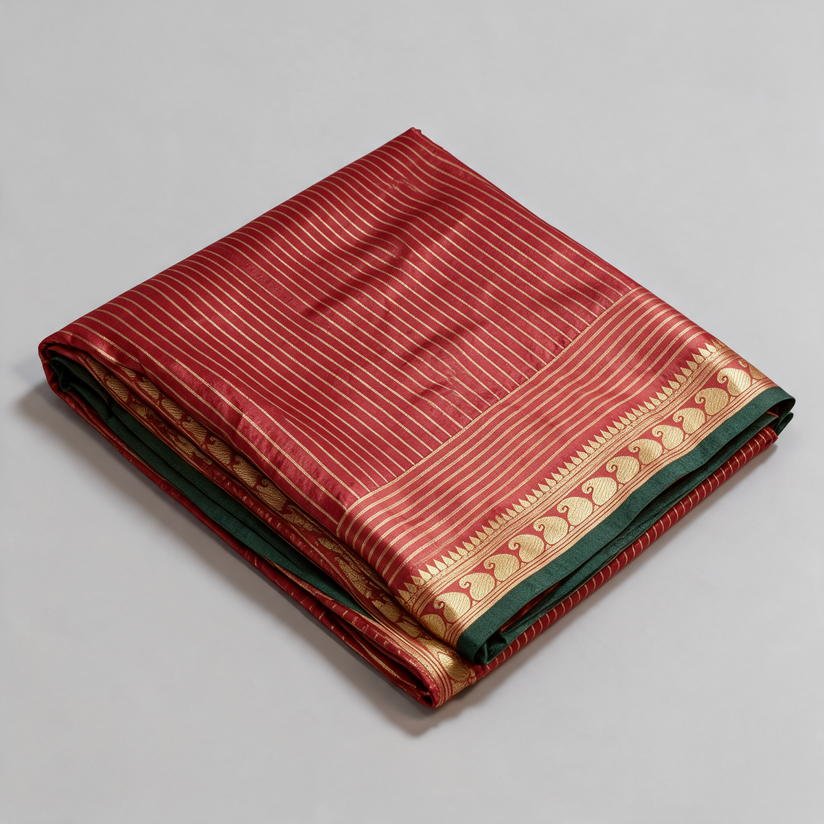 Women's Gold Stripe Anarkali Gown with Dupatta - Dupatta