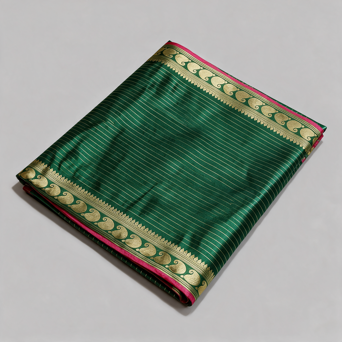 Women's Gold Stripe Anarkali Gown with Dupatta - Dupatta