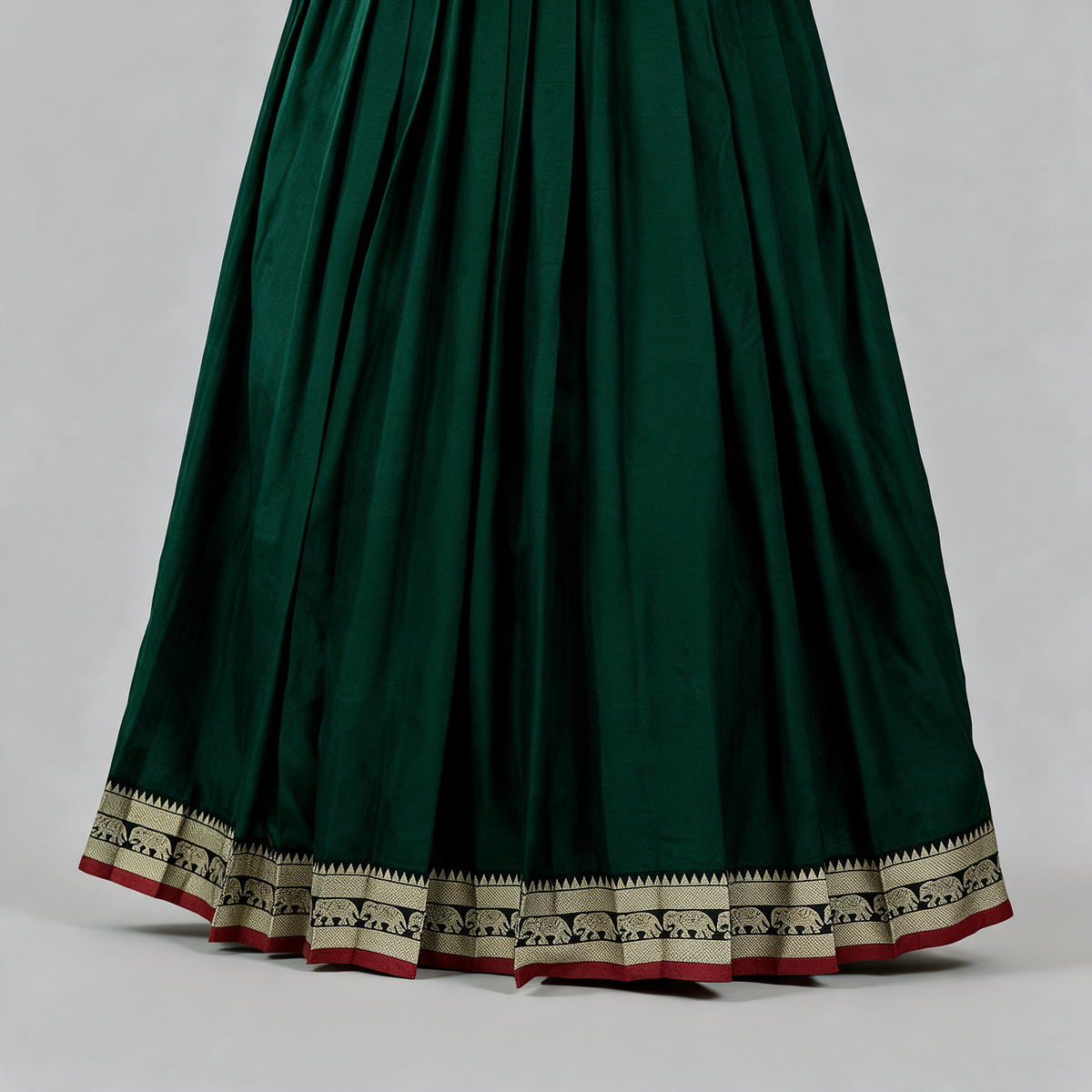 Women's Brocade Panel Anarkali Gown with Dupatta - Hem
