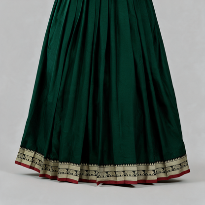 Women's Brocade Panel Anarkali Gown with Dupatta - Hem