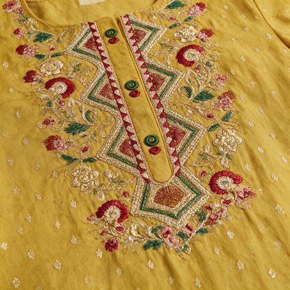 Women's Embroidered Kurta Set with Dupatta - Embroidery