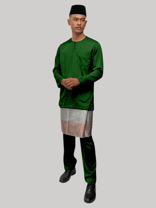 Aryan Teluk Belanga Fit - Hijau Zamrud Gelap Baju Melayu