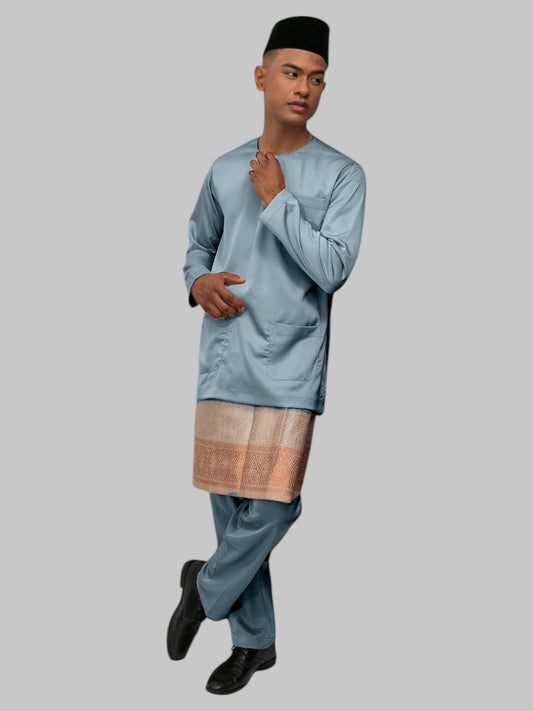 Arjuna Teluk Belanga Fit - Biru Kelabu Baju Melayu