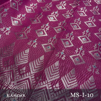 Berlian Perak Metallic Songket 44"
