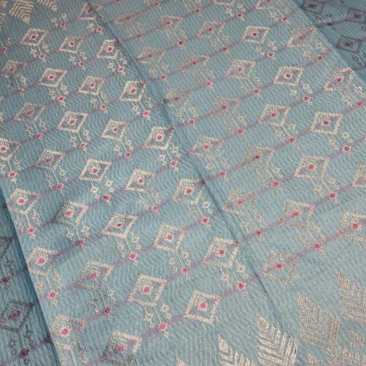 Berlian Perak Metallic Songket 44"