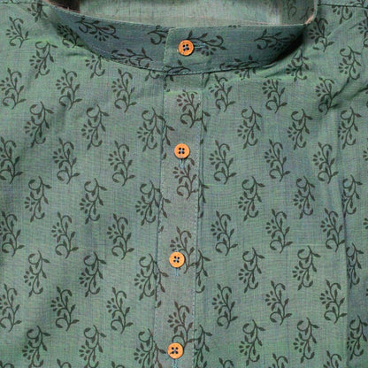 Kamdar Men's Block Print Kurta 100% Cotton Linen S-5XL Plus Size Available Deepavali Festive Shirt Baju Kurta Lelaki Kamdar Block Print 100% Kapas Linen S-5XL Plus Saiz Tersedia Baju Raya Deepavali 