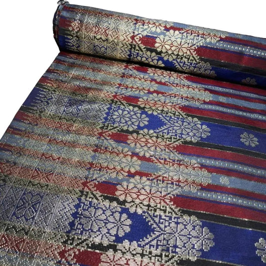 Big Border Stripe Songket with Plain Taffeta Satin Combo Set