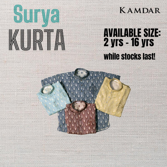 Surya Kids Short Kurta Mayur Print Butta
