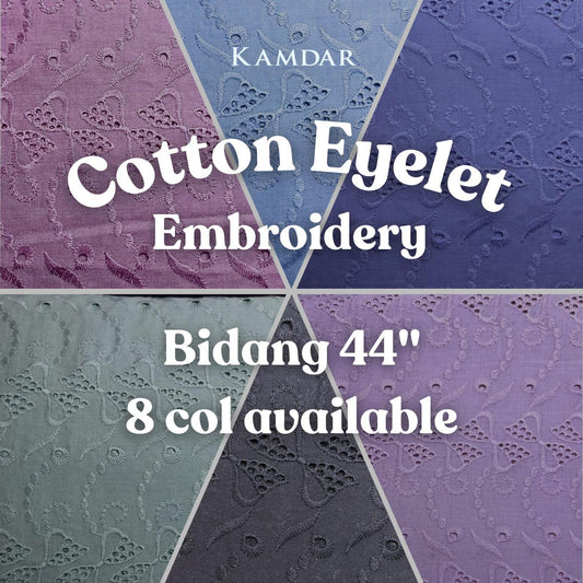 Bow Pure Cotton Embroidery 44"