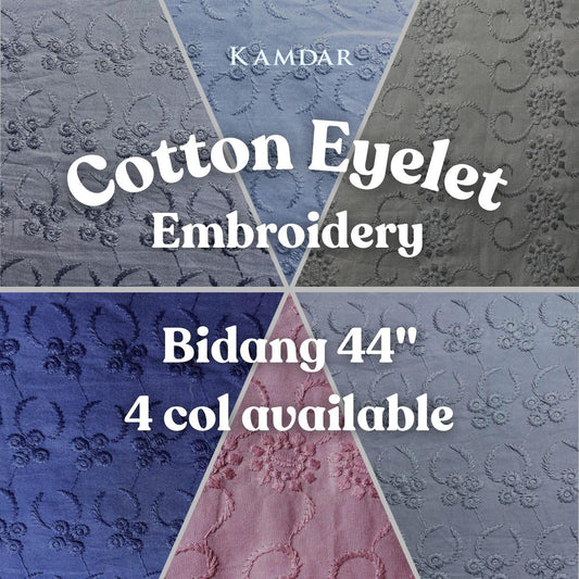 Poplin Chikan Cotton Embroidery 44"
