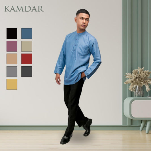 Men's Long Sleeve Kurta with Mandarin Collar