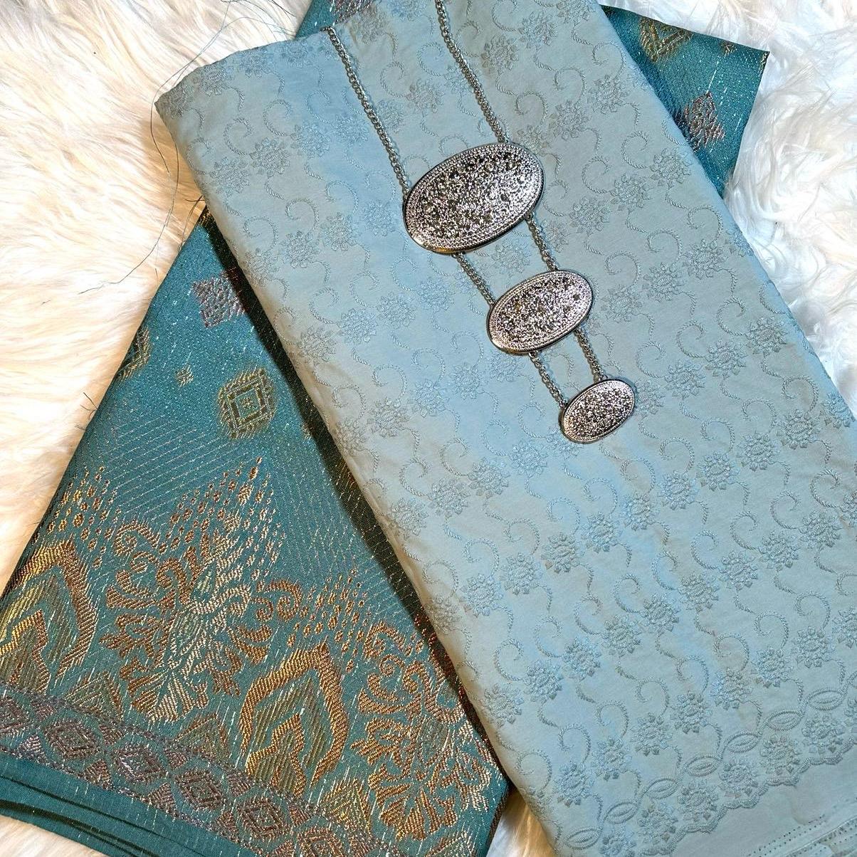 SET KAIN COTTON EYELET DAN MATCHING SONGKET