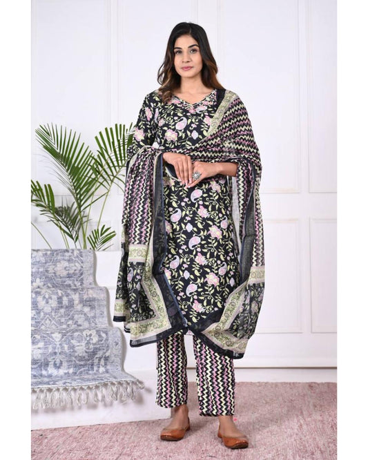 Diya Cotton Kurti Set with Dupatta