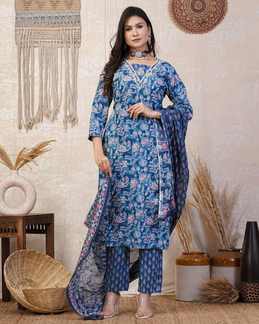 Naina Cotton Kurti Set with Dupatta