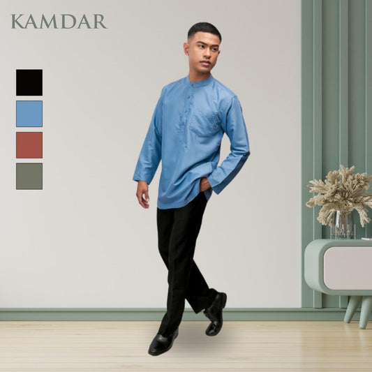 Men Kurta Long Sleeve with Mandarin Collar