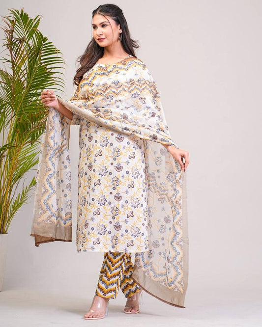 Jalpa Cotton Kurti Set with Dupatta