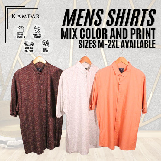Men Short Sleeve Plain Shirt