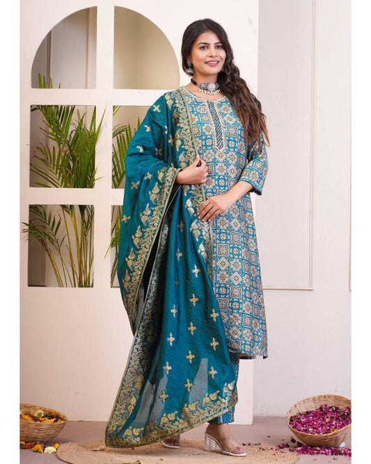 Aliya Cotton Kurti Set with Dupatta