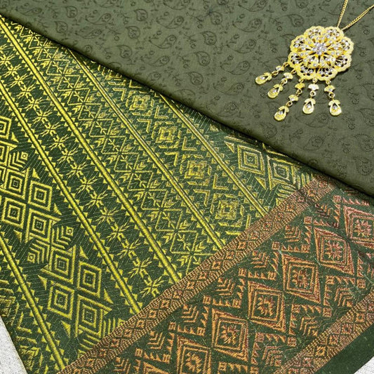 Jalur Songket with Mix Cotton Embroidery Combo Set