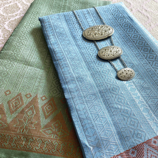 Kain Songket Metallic Geometric Bidang 44" Open Meter 