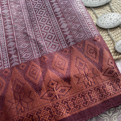 Kain Songket Metallic Geometric Bidang 44" Open Meter 