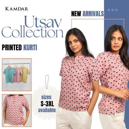 Utsav Paisley Kurti Top with Mandarin Collar