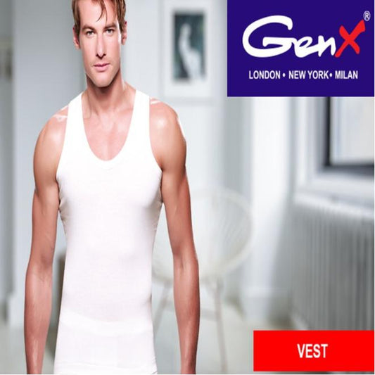 GenX Men Innerwear Vest White 1 Pc/Pack