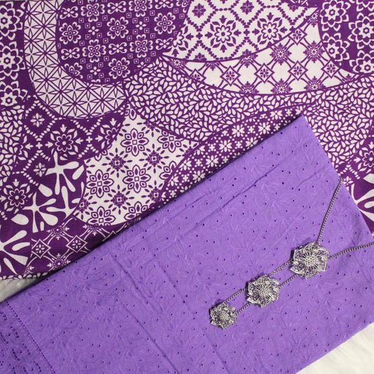 Pure Cotton Embroidery with Batik Polycotton Combo Set