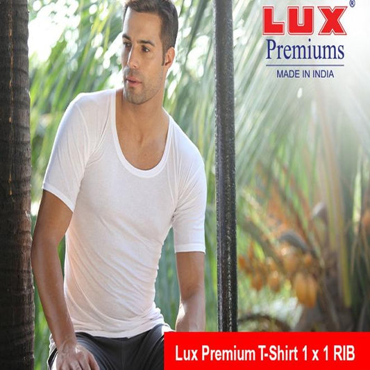 Lux Premium Men Innerwear T-Shirt White 3Pcs/Pack (Free Pen Included)