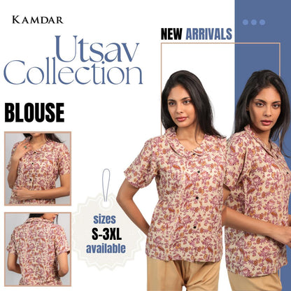 Blaus KAMDAR Readymade untuk Wanita (S - 3XL) Ketibaan Baru Lengan Pakaian Atasan Tradisional yang Cantik &amp; Trendi