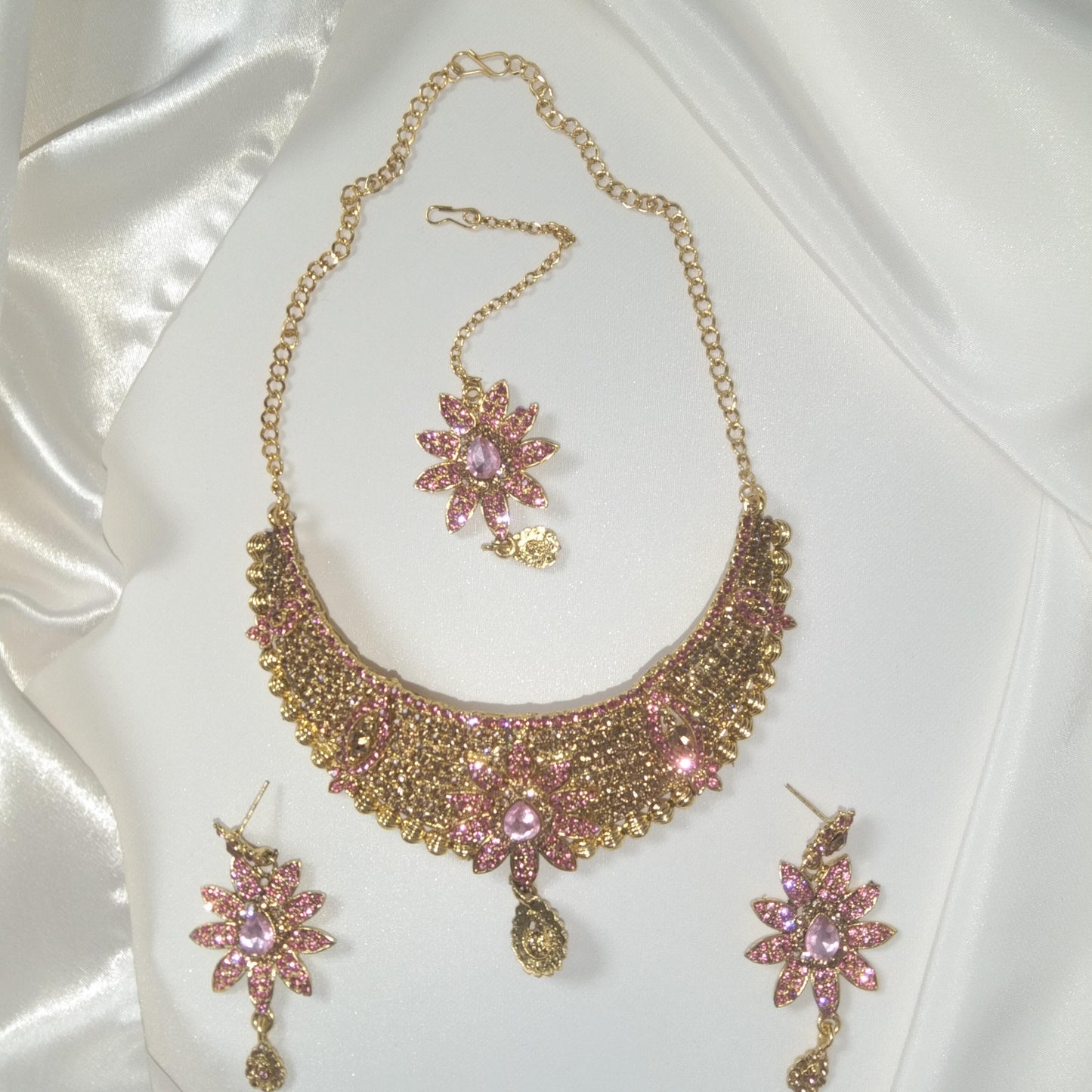 Barang Kemas Set Kalung KAMDAR untuk Pakaian Wanita untuk Majlis Perayaan, Barang Kemas Kostum, Fesyen Deepavali