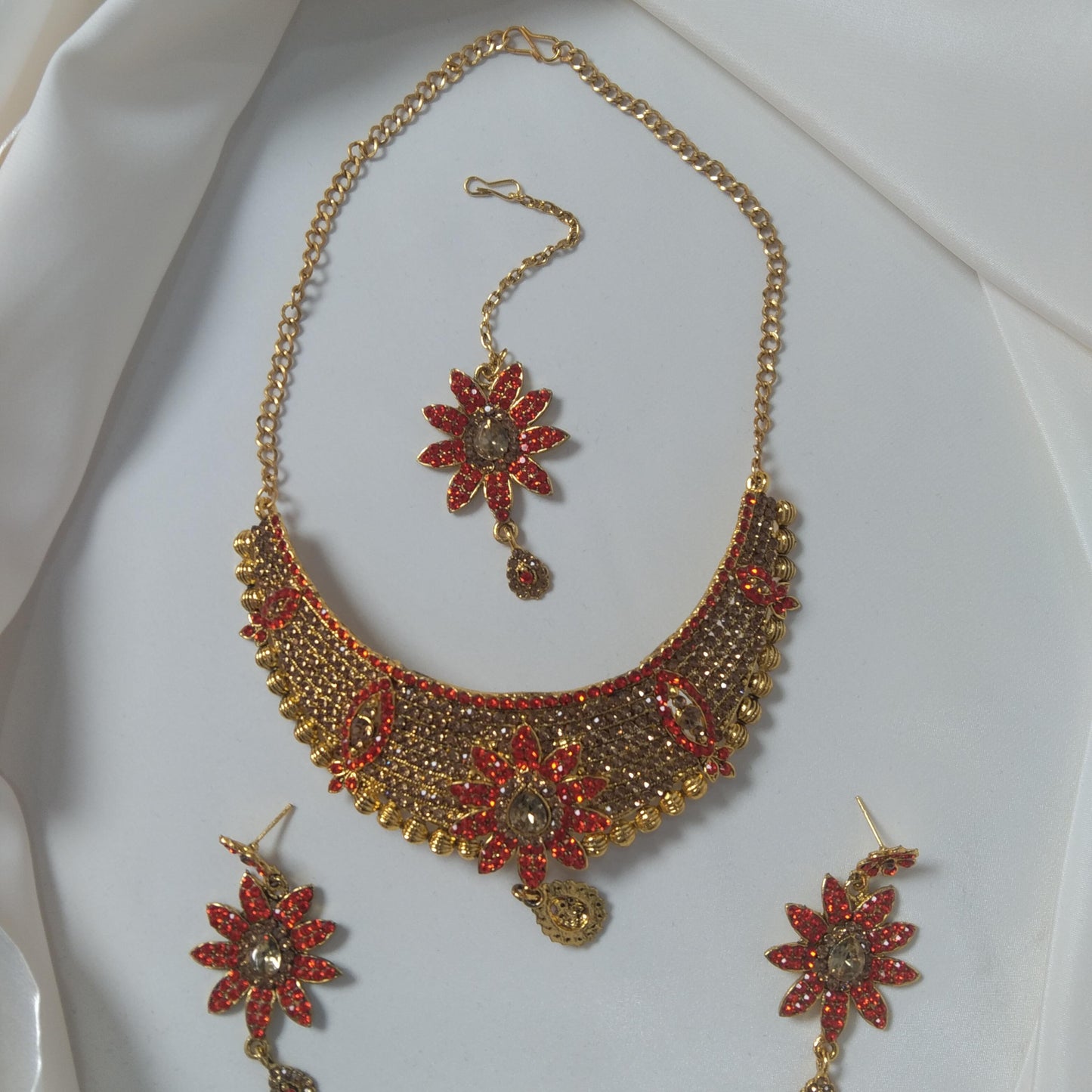 Barang Kemas Set Kalung KAMDAR untuk Pakaian Wanita untuk Majlis Perayaan, Barang Kemas Kostum, Fesyen Deepavali