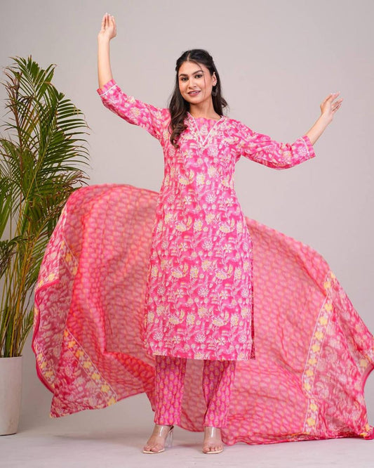 Suman Premium Cotton Kurti with Dupatta