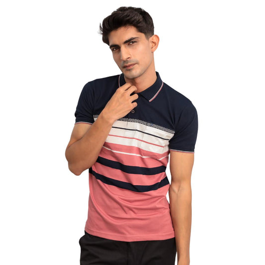 Men's Stripe Collar T-Shirt