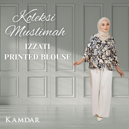 KAMDAR Izzati Printed Blouse FREE SIZE Digital Print 100% COTTON BLOUSE Moden Terbaru 2024 Style Murah Aesthetic stylish Raya Kemeja Perempuan Cotton Casual Floral Baju Wanita Muslimah 