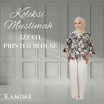 KAMDAR Izzati Printed Blouse FREE SIZE Digital Print 100% COTTON BLOUSE Moden Terbaru 2024 Style Murah Aesthetic stylish Raya Kemeja Perempuan Cotton Casual Floral Baju Wanita Muslimah 