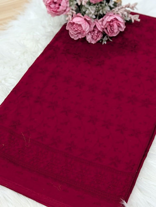 Flower Cambric Cotton Embroidery 44"