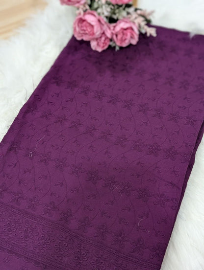 Flower Cambric Cotton Embroidery 44"